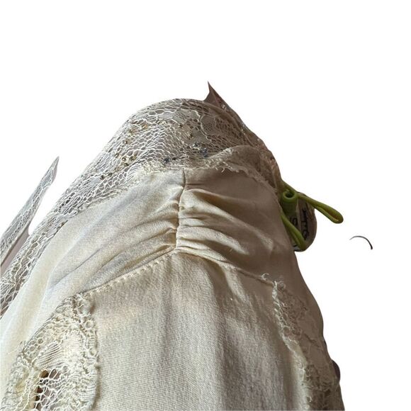 Foley + Corinna silk blouse top wrap lace beads - Picture 7 of 15